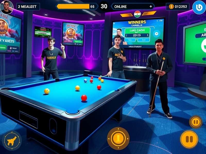 Dynamo Pool Legend gameplay screenshot showing realistic pool physics
